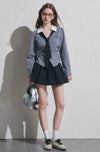 【pre oder】navy check point tops & skirt RI1474