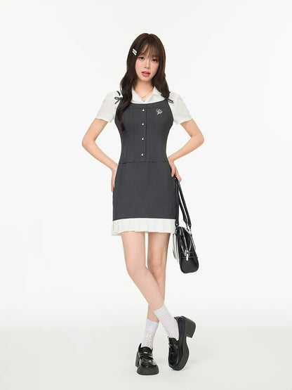 gray girly point one-piece RI1238
