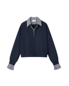 navy casual check point tops RI1518