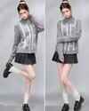 ribbon line lace point Knit RI1527