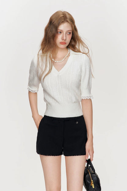 luxury lace white tops RI1245