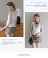 check mood fit tops & check skirt RI1451