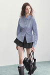 check blue fit tops RI1401