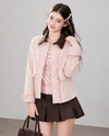frill pink brown mood jacket RI1490