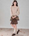 check mood beige tops &skirt RI1502