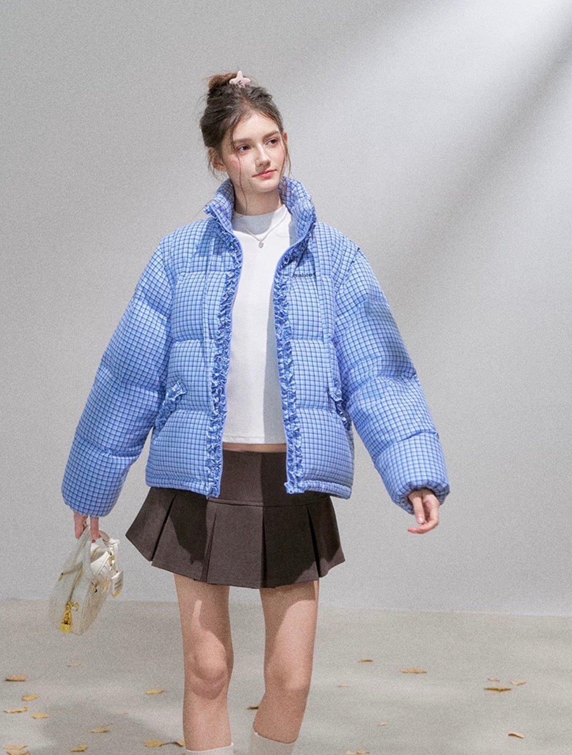 2way blue check jacket RI1370