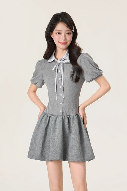 check neck gray one-piece RI1232