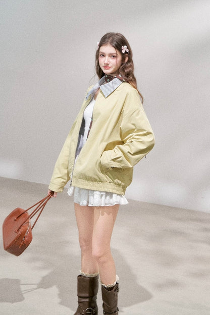 reversible casual mood yellow jacket RI1374