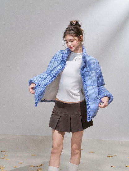 2way blue check jacket RI1370