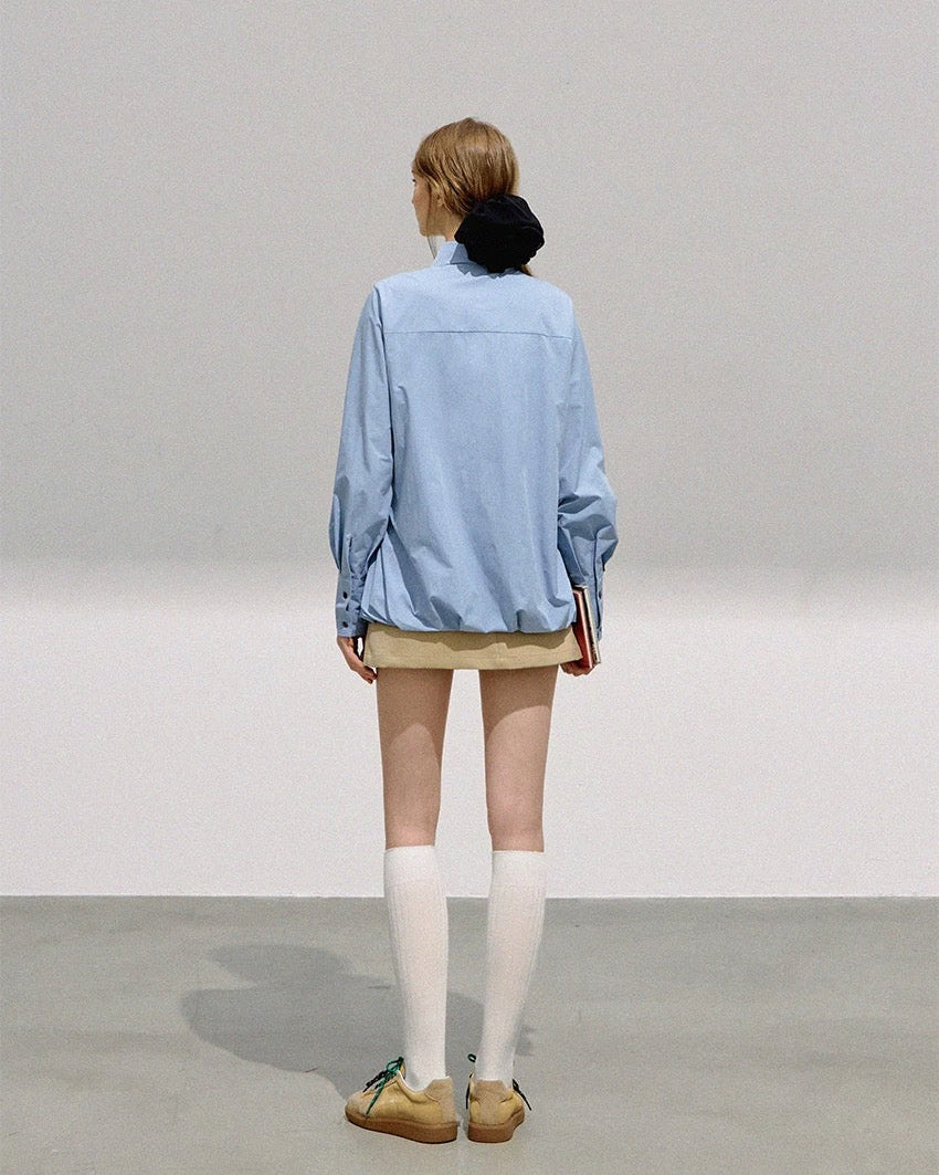 light blue balloon blouse RI1363