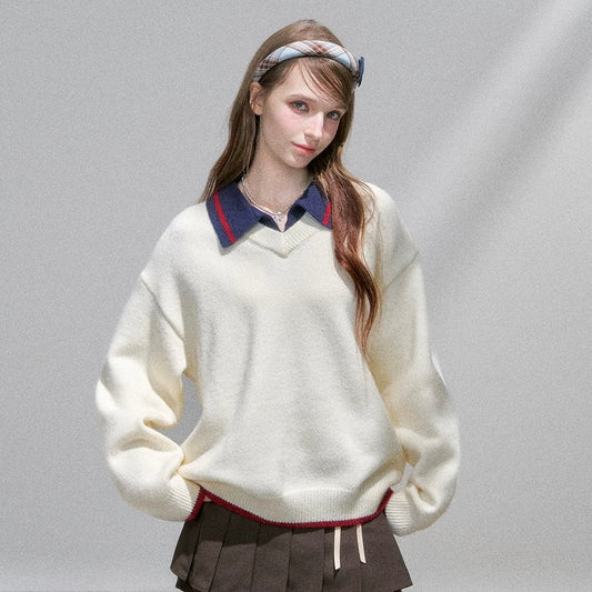 line neck ivory Knit RI1366