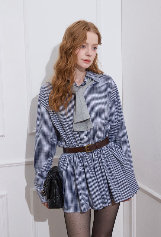 check navy one-piece RI1320