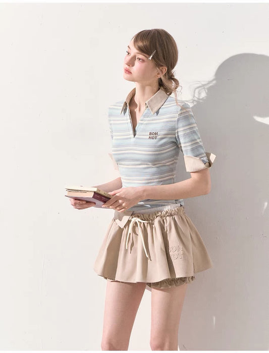 boarder nuance tops & skirt RI1453