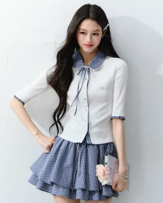white girly curler tops RI1432