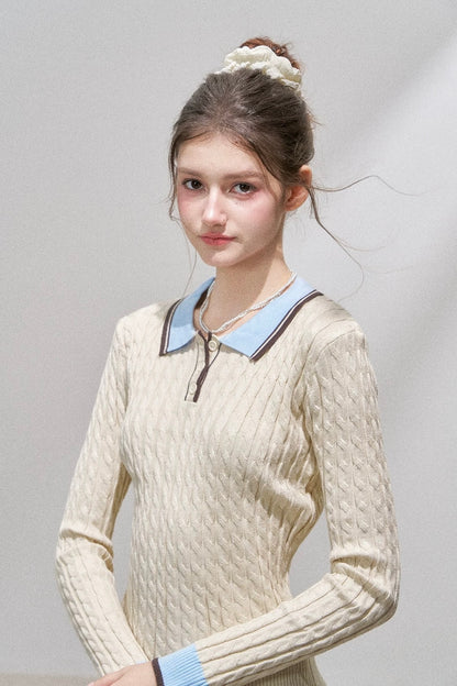 line curler contrast ivory tops RI1372