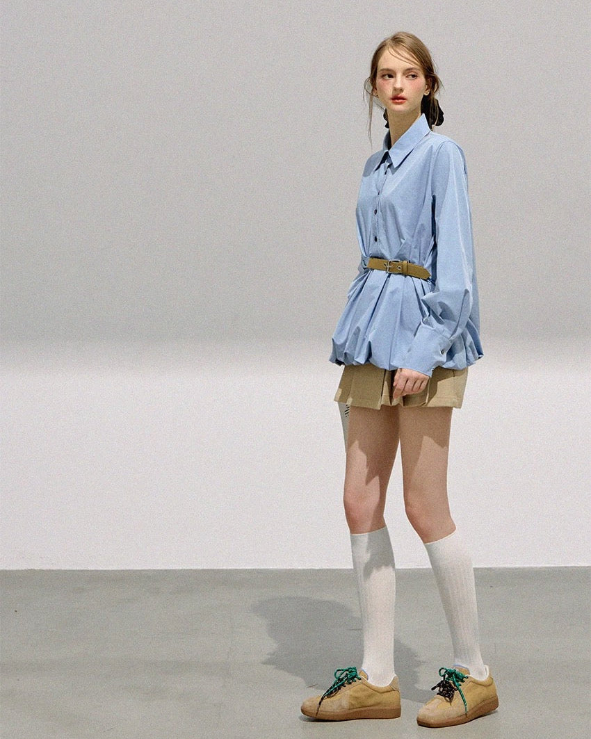 light blue balloon blouse RI1363