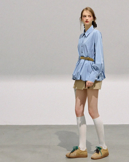 light blue balloon blouse RI1363