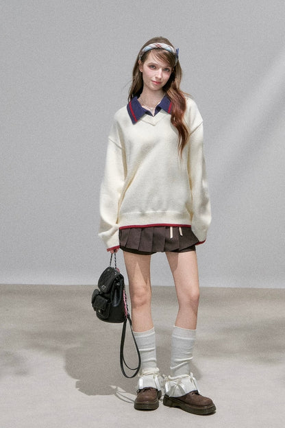 line neck ivory Knit RI1366