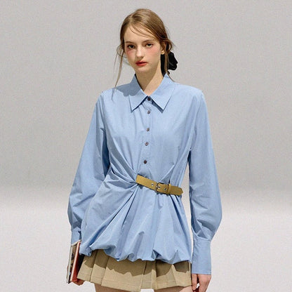 light blue balloon blouse RI1363