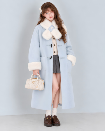 light blue long coat RI1647