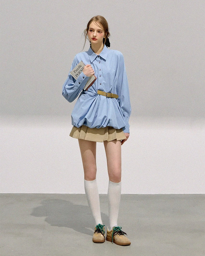 light blue balloon blouse RI1363