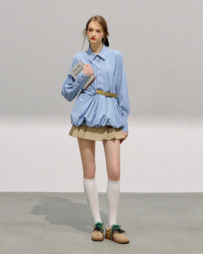 light blue balloon blouse RI1363