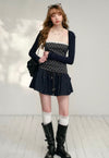 moody check blue tops RI1394