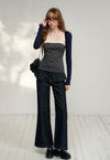 moody check blue tops RI1394