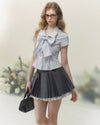 stripe ribbon tie tops RI1407