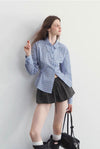 check blue fit tops RI1401