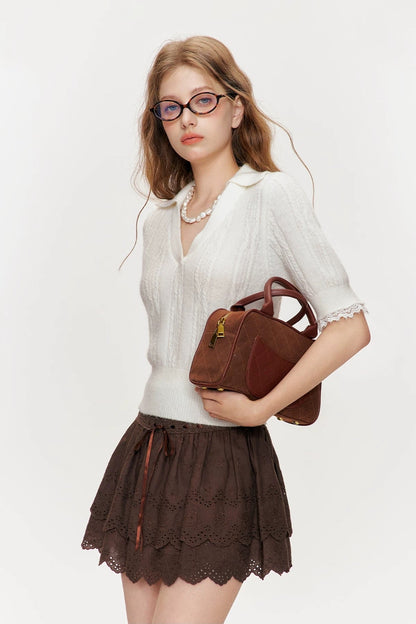 luxury lace white tops RI1245