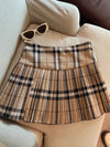 check mood beige tops &skirt RI1502