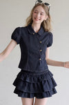 stylish girly mood tops& frill skirt RI1450