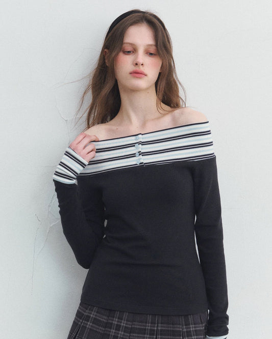 line new off shoulder tops RI1399