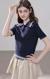 line casual navy tops RI1429