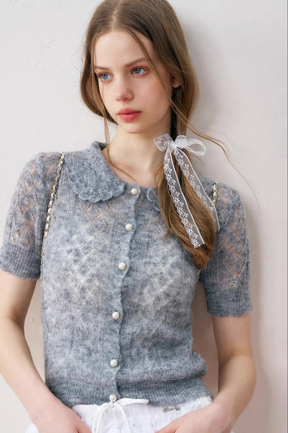 see-through nuance gray tops RI1242