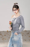 dot one shoulder tops RI1485