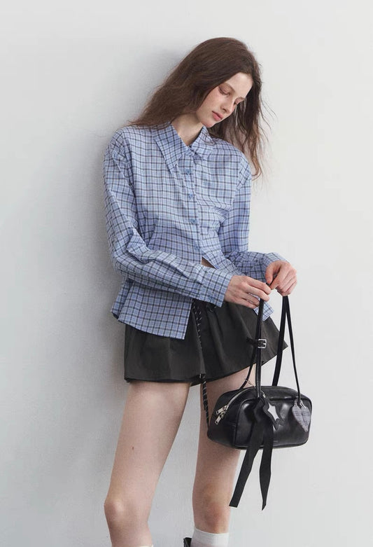 check blue fit tops RI1401