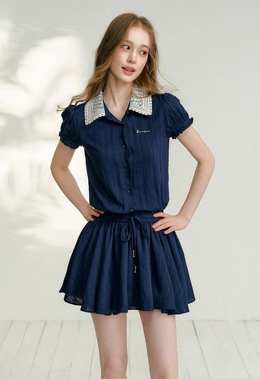 curler point navy one-piece RI1416
