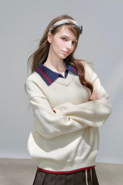 line neck ivory Knit RI1366