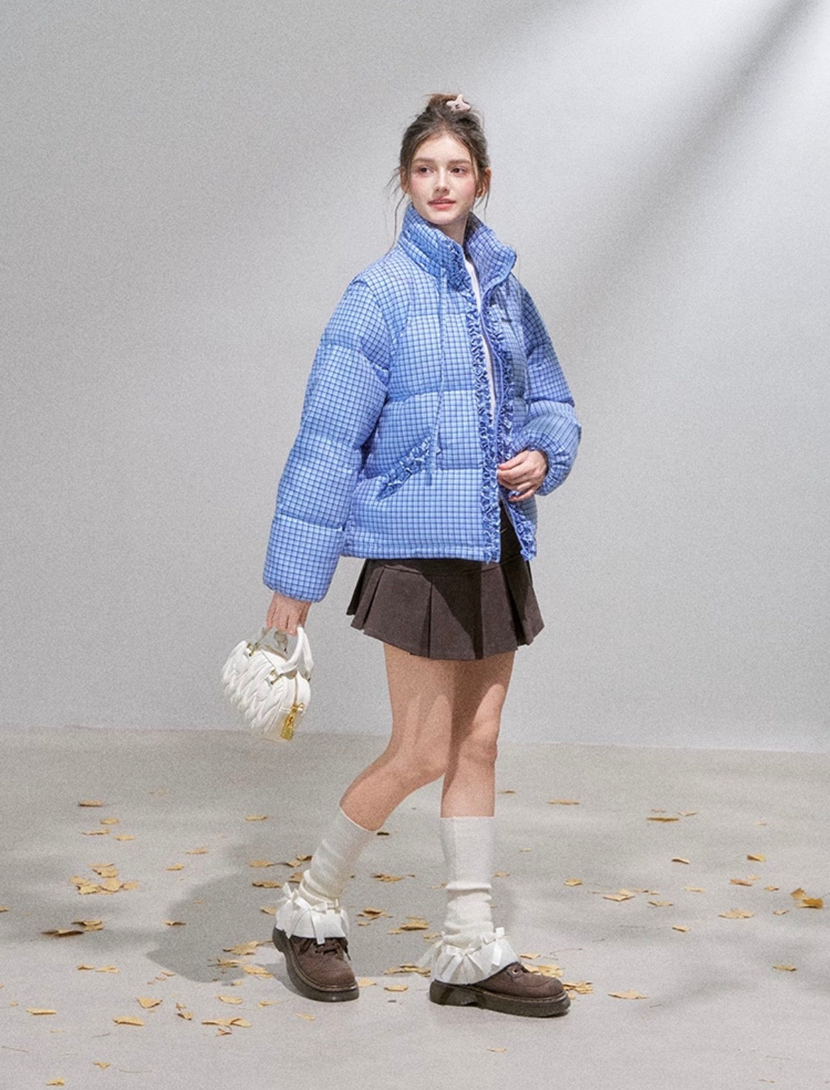 2way blue check jacket RI1370