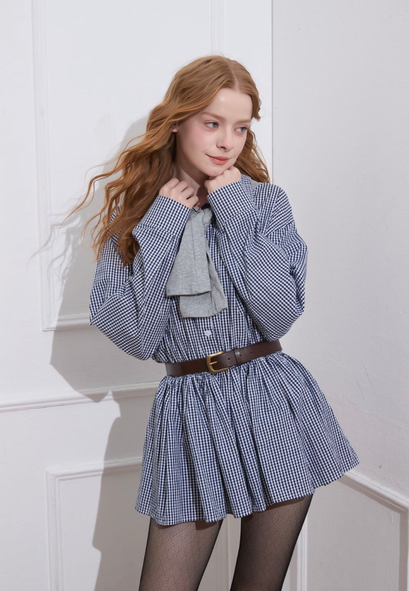 check navy one-piece RI1320