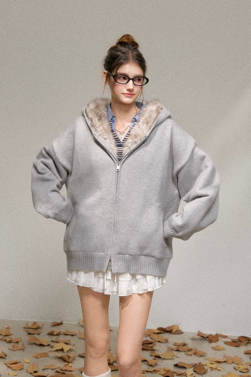 far point  zip cardigan RI1364