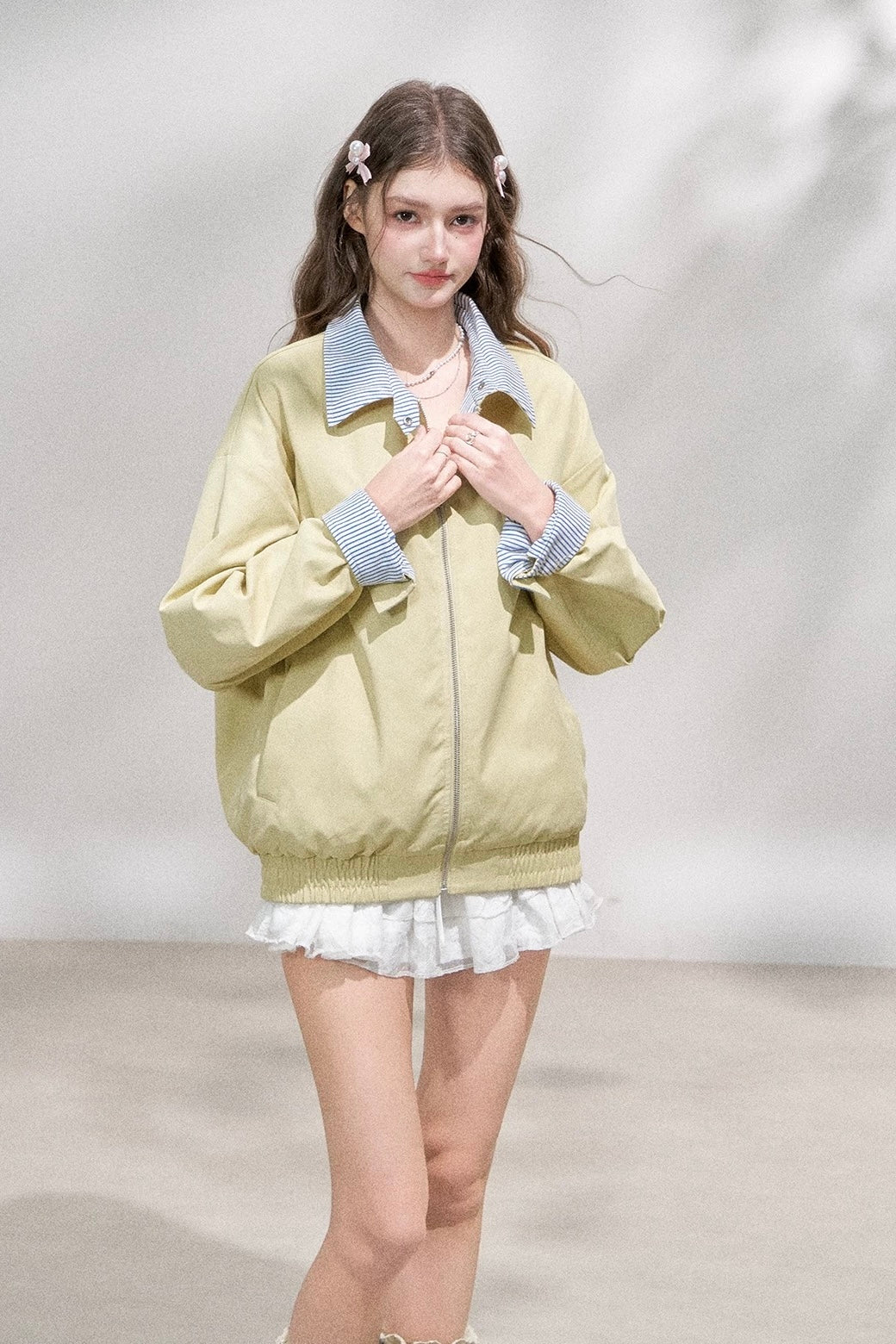 reversible casual mood yellow jacket RI1374