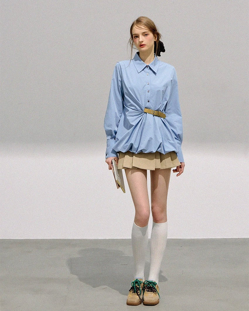 light blue balloon blouse RI1363