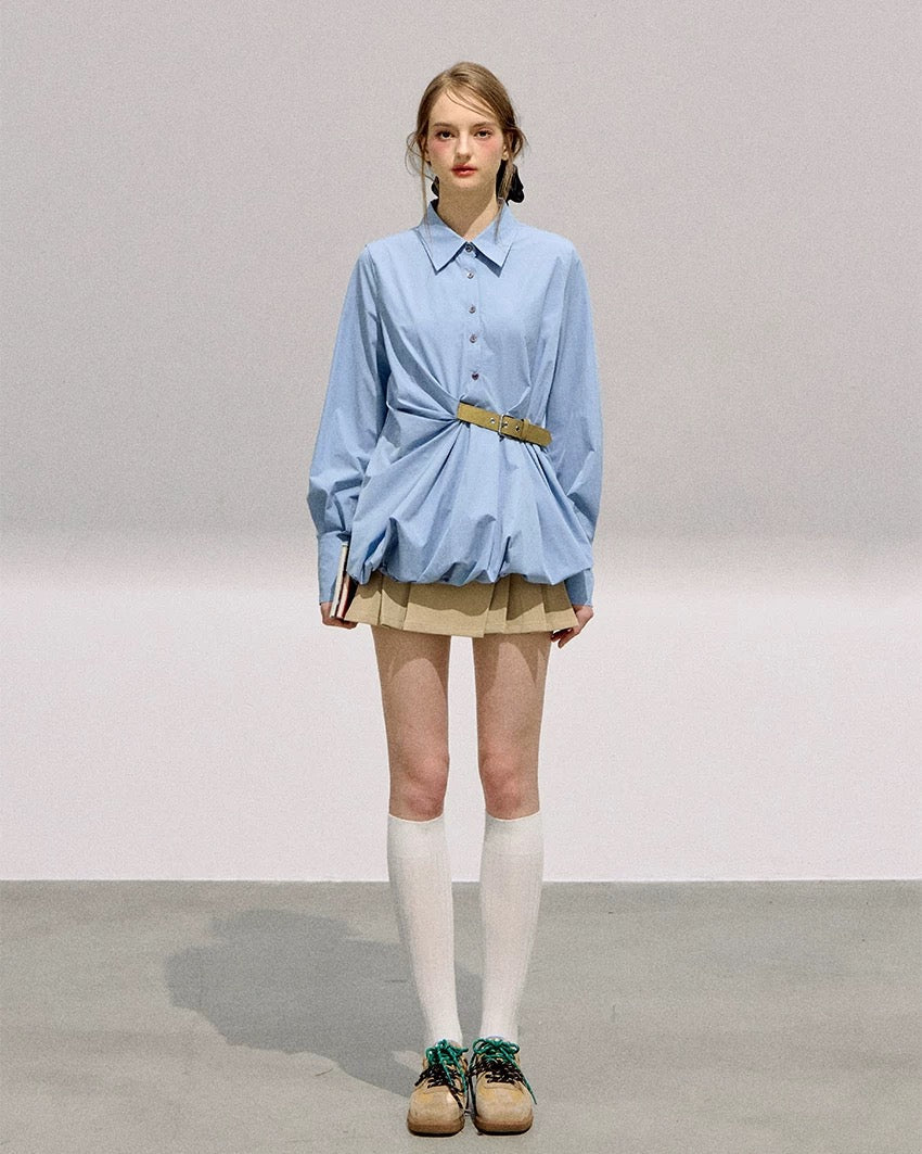 light blue balloon blouse RI1363