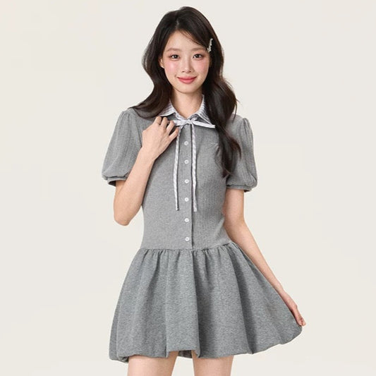 check neck gray one-piece RI1232