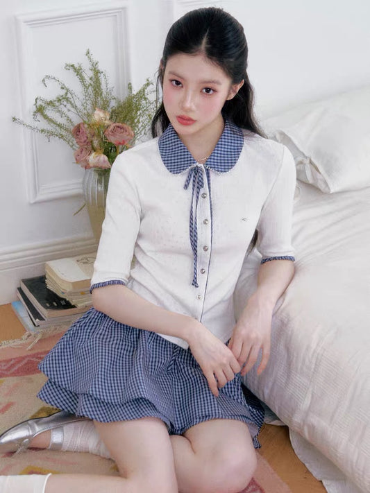 white girly curler tops RI1432