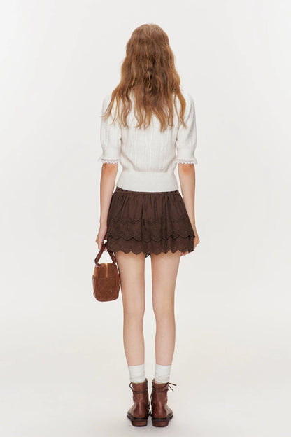 luxury lace white tops RI1245