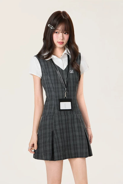check pleats one-piece RI1237